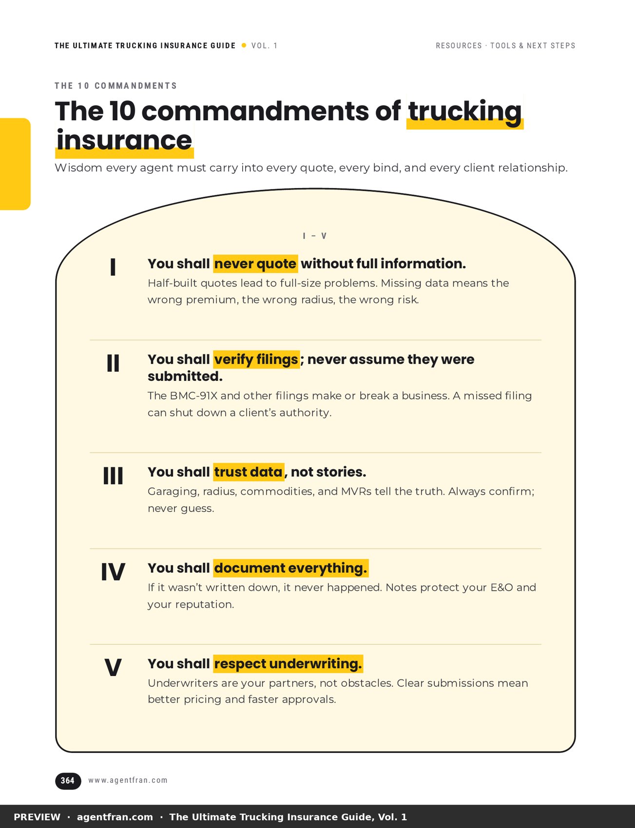 The 10 commandments of trucking insurance