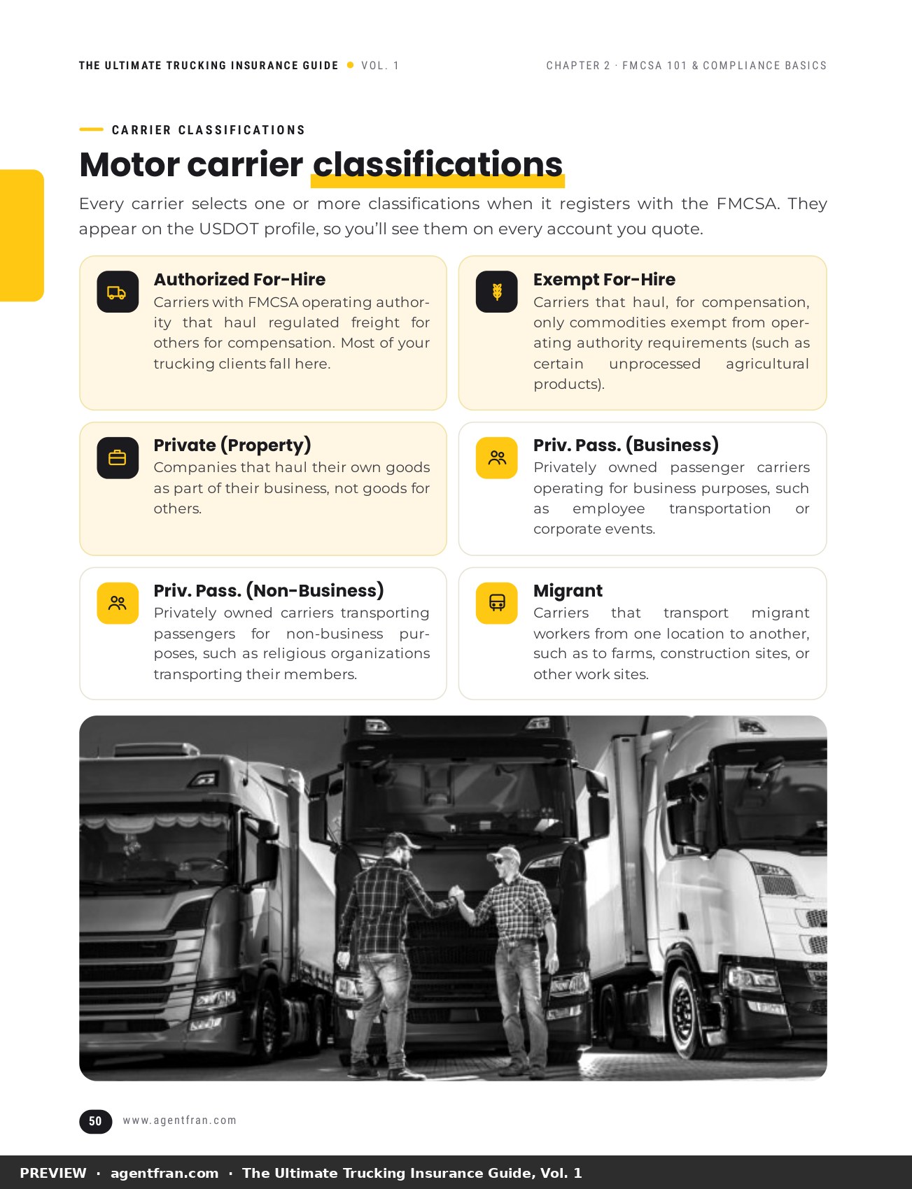Motor carrier classifications