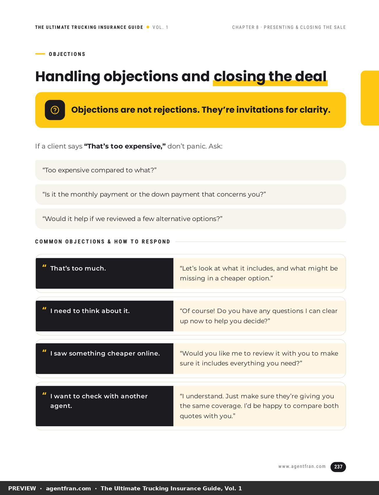 Handling objections and closing the deal